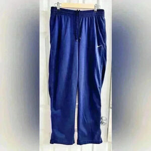 Nike Navy Blue Straight Leg Sweatpants with Zipper Ankles- Size Small